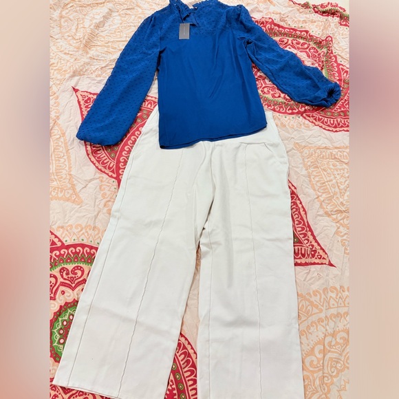 Suzy Shier Pants - Suzy Shier Cream Wide-Leg Pants